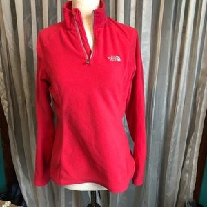 The North Face Red Fleece 1/4 Zip Pullover Jacket